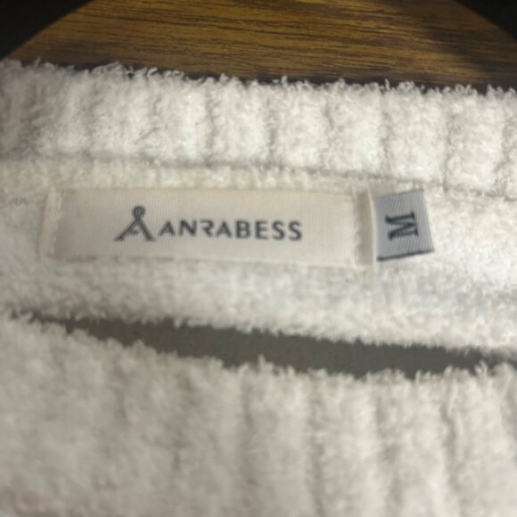 Anrabess Oversized Sweater Women's Size Medium Striped Crew Neck EUC - Picture 5 of 8